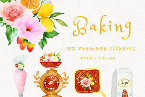 Baking Vintage Kitchen Clipart