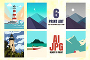 6 POSTERS PRINT ART, an Illustration by ISDESIGN (Thumbnail 1 of 7)