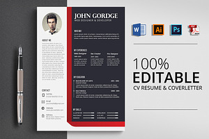 Ribbon Style Word CV Resume