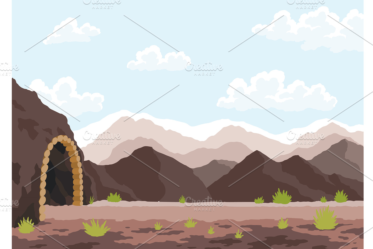 Landscape with mine quarry, an Illustration by Things for designers