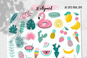 Summer clipart and patterns, a Decorative Illustration by Cozy pattern shop (Thumbnail 2 of 6)
