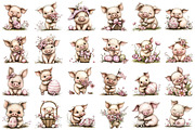 Watercolor Easter Pig Clipart, an Animal Illustration by designcity5 (Thumbnail 2 of 5)