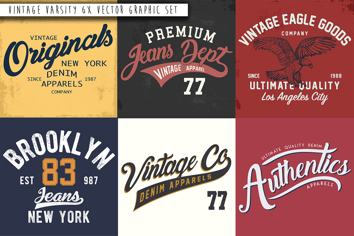 VECTOR SET OF VARSITY GRAPHICS, an Education Illustration by ulasokuyucu