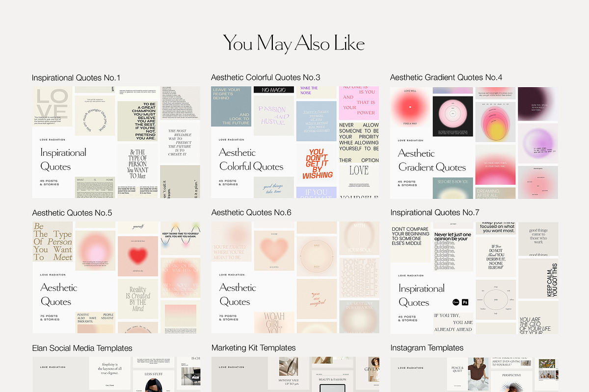 Instagram Quotes Posts Stories PS, a Social Media Template by Love Radiation Studio (Photo 17 of 18)