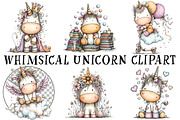 Whimsical Unicorn Clipart, an Illustration by OK Design (Thumbnail 2 of 6)