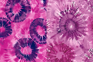 Magenta Tye-Dye Seamless Patterns