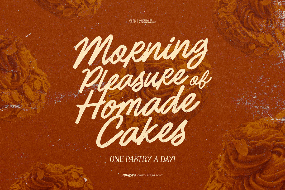 Bruttery - Gritty Script Font, a Script Font by ikiiko (Photo 4 of 7)