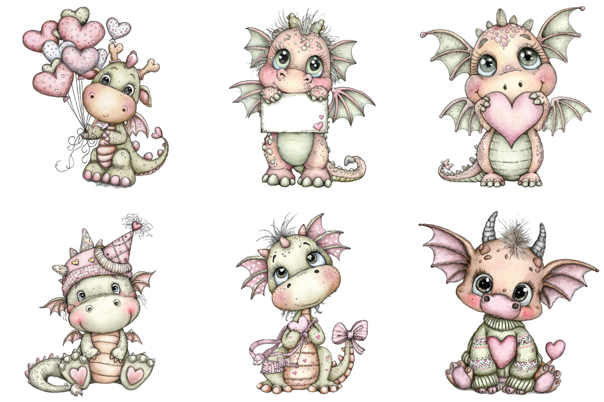 Whimsical Valentine Baby Dragon PNG, a Graphic by CraftArtStudio (Photo 5 of 6)
