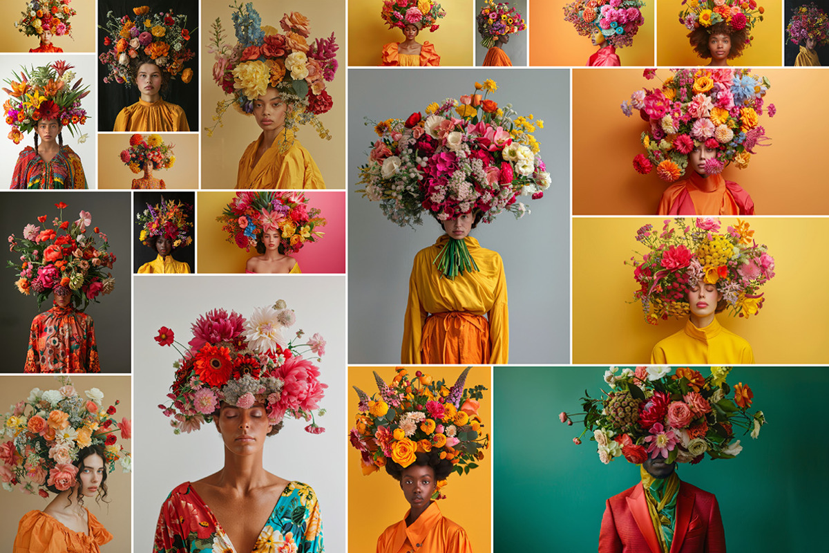 74 Bouquets on the heads, a Beauty & Fashion Photo by Handmadefont (Photo 4 of 15)