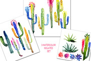Watercolor Cactus kit, a Pattern Graphic by WatercolorArt (Thumbnail 2 of 4)