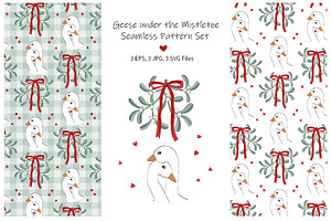 Geese under the Mistletoe Set