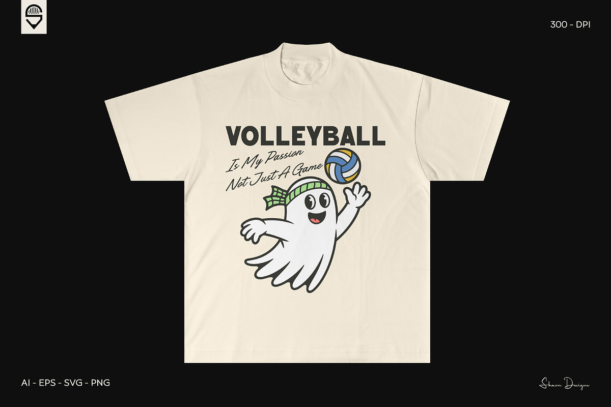 Volleyball T-Shirt Design Bundle, a Sport Illustration by shaondesigns (Photo 4 of 6)