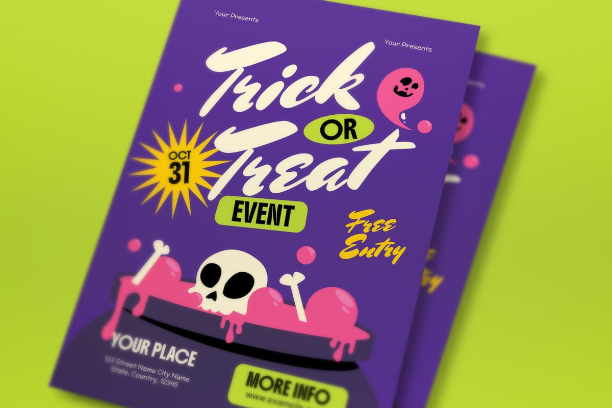 Trick Or Treat Event Flyer, a Flyer Template by graphicook (Photo 2 of 3)