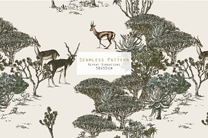 Safari. Seamless Patterns Panorama