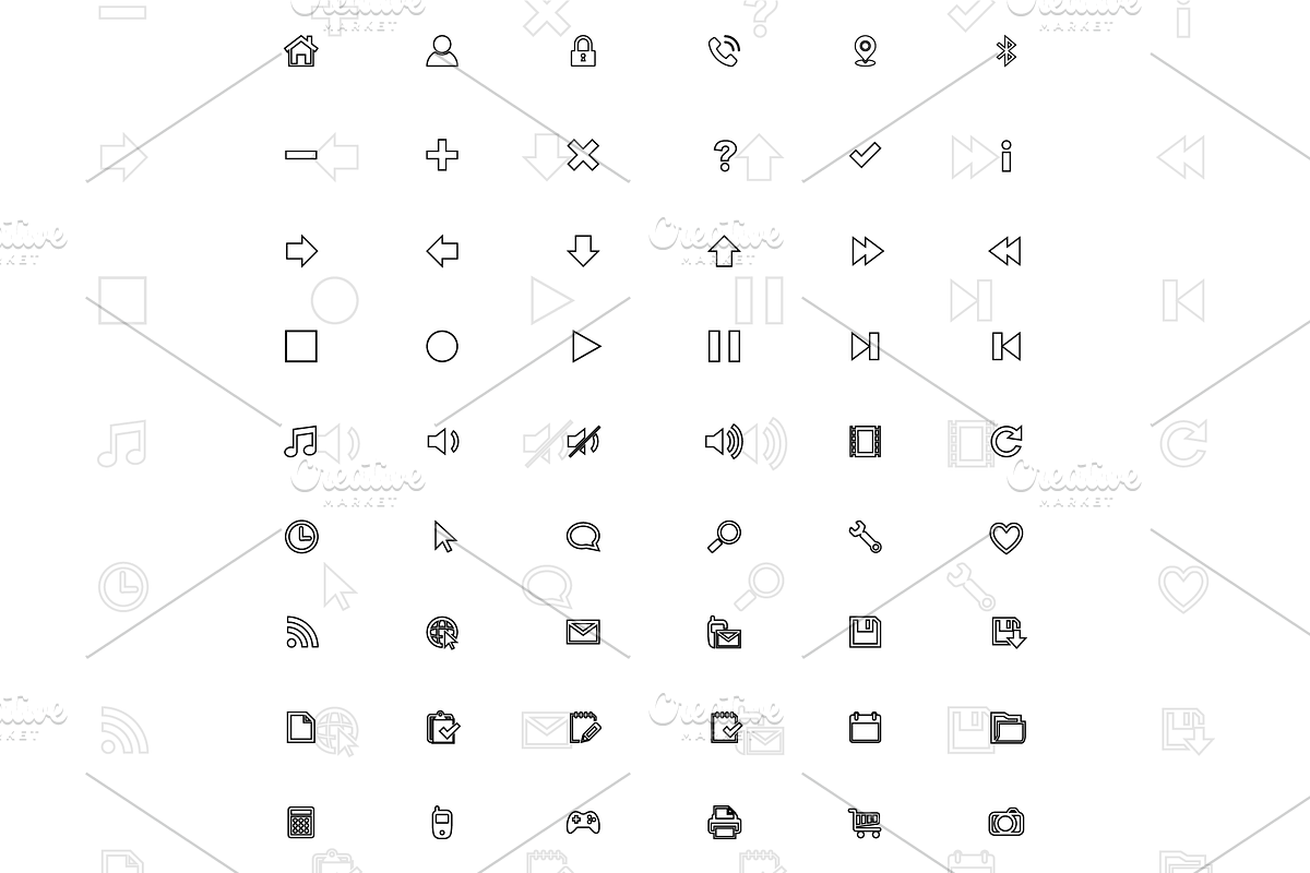 Mobile interface fill and line icons, a Solid Icon by Nazim's Shop (Photo 8 of 9)