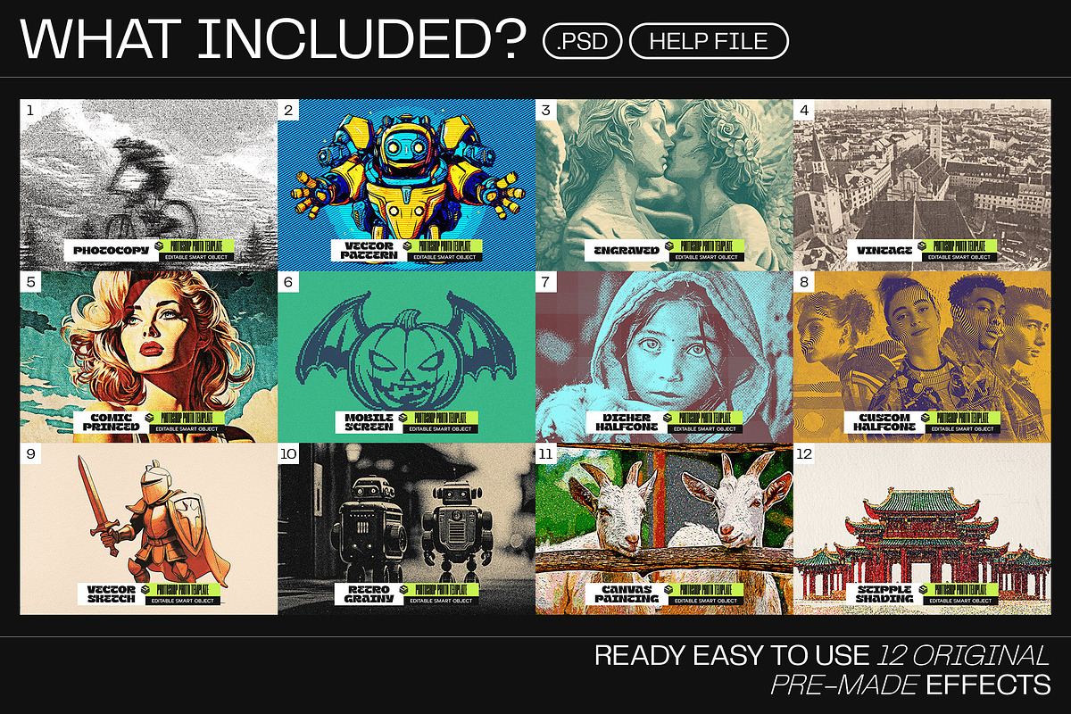 12 Photo Effect Templates, a Brushes & More by iDoodle Studio (Photo 2 of 6)