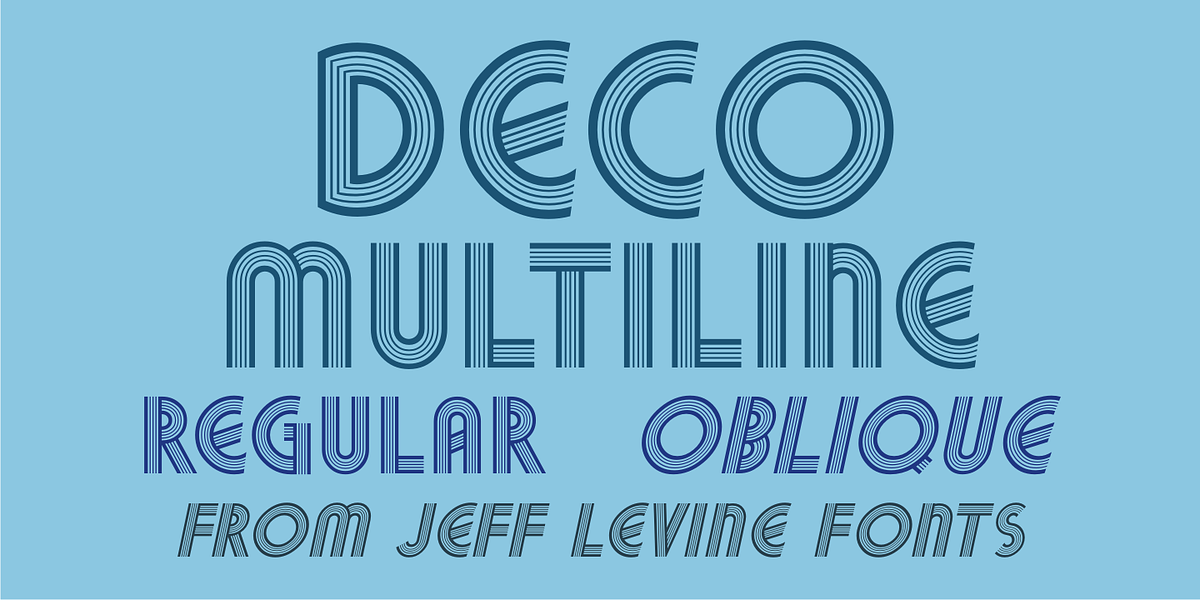 Deco Multiline JNL, a Sans Serif Font by Jeff Levine Fonts