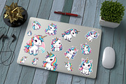 36 KAWAII Unicorn Stickers Clipart, an Animal Photo by Traffic Store (Thumbnail 2 of 5)