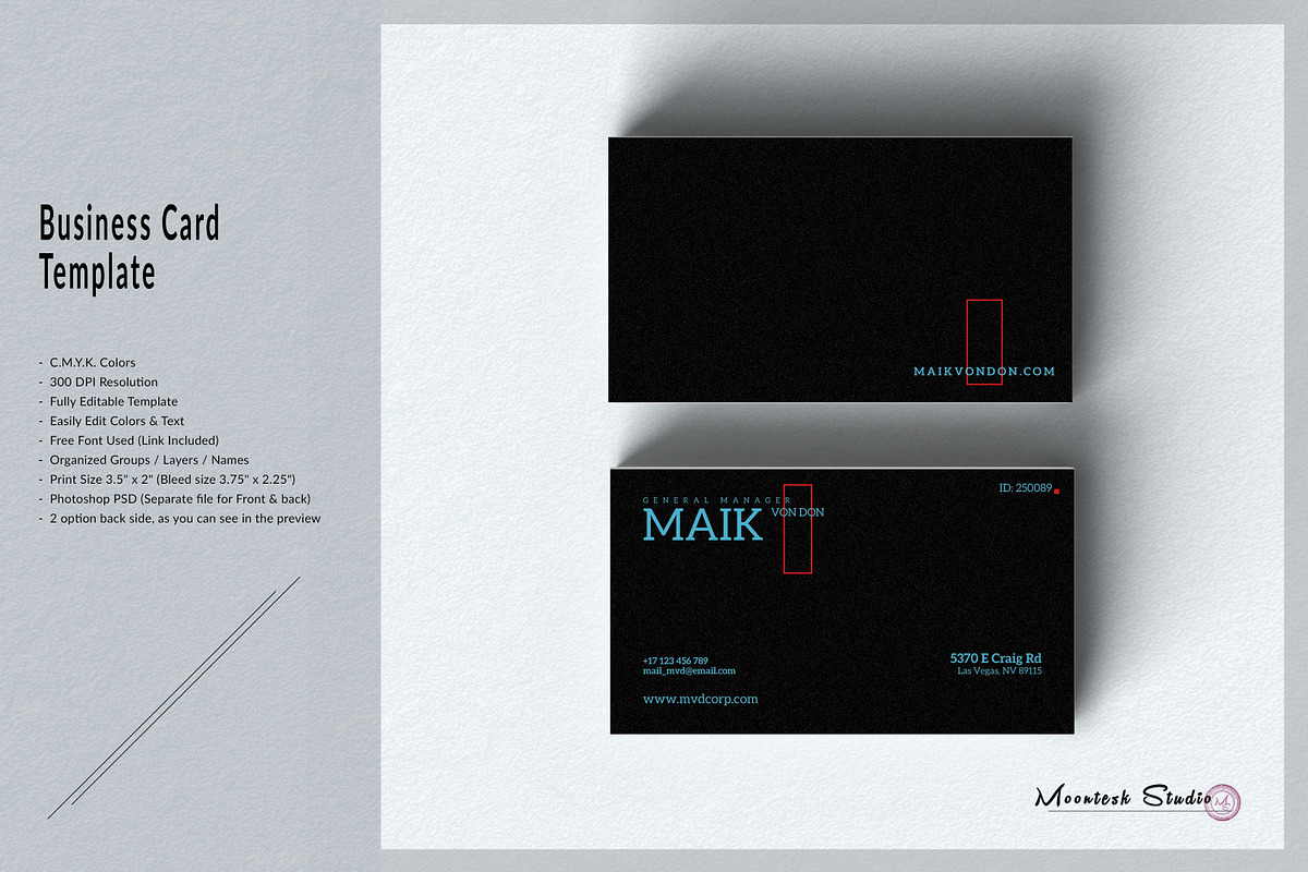 Business Card Template, a Business Card Template by Moontesk (Photo 1 of 5)