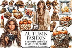 Autumn Fashion Clipart Collection, an Illustration by Libby Wishes
