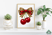 Cherry Leopard Bow PNG, an Illustration by Craft Nest (Thumbnail 3 of 4)