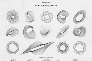 50 Wireframe Vector & PNG Shapes