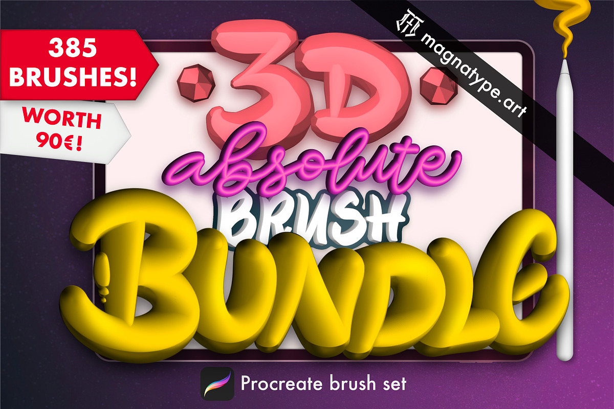 3D ABSOLUTE Brush Bundle, a Brush Add-On by Magnatype (Photo 1 of 10)