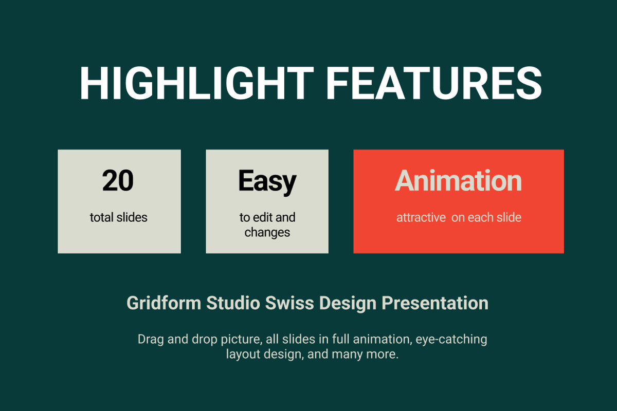 Swiss Style Agency Design PowerPoint, a Presentation Template by Loin Studio (Photo 2 of 4)