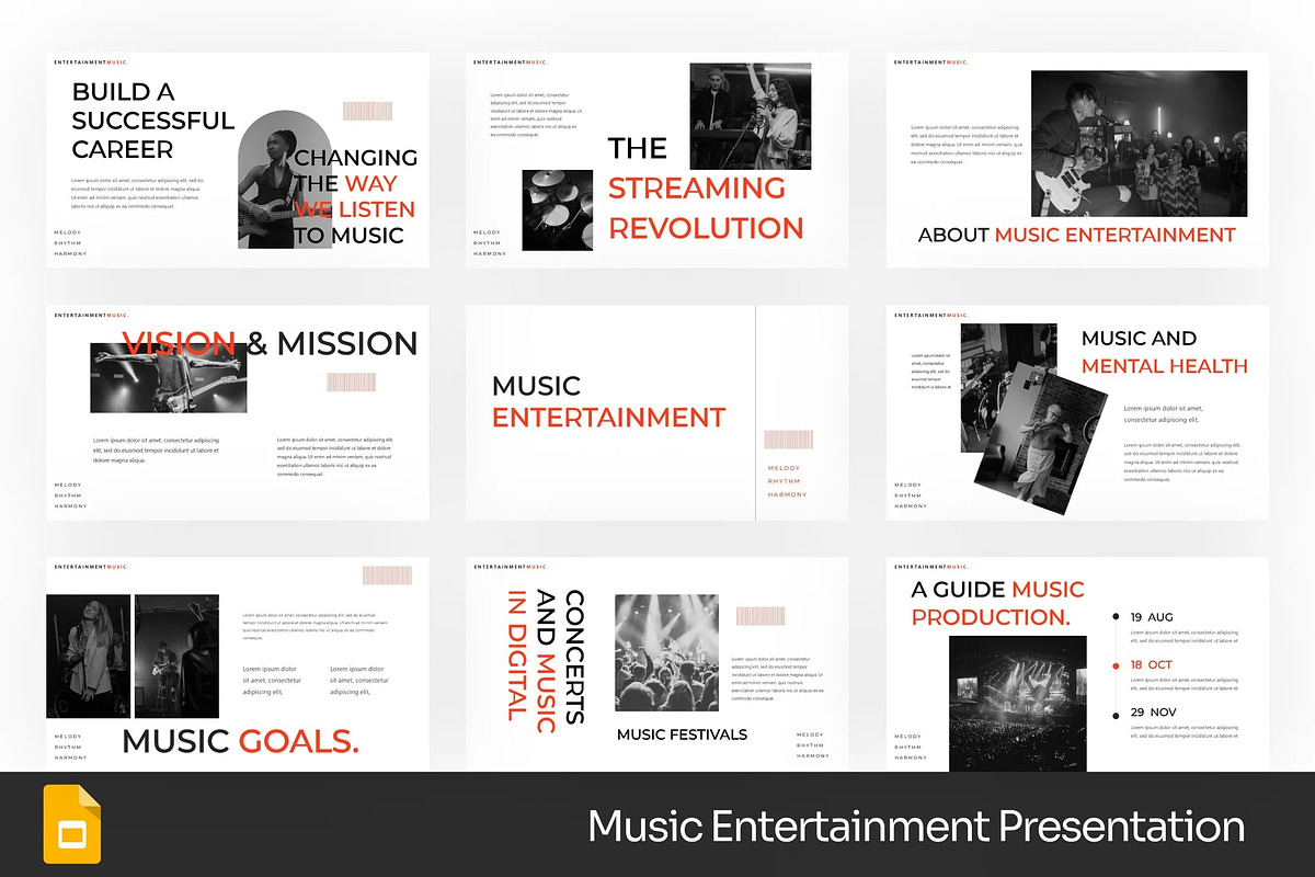 Music Entertainment GSlides, PPoint, a Presentation Template by Fit-tee (Photo 1 of 4)