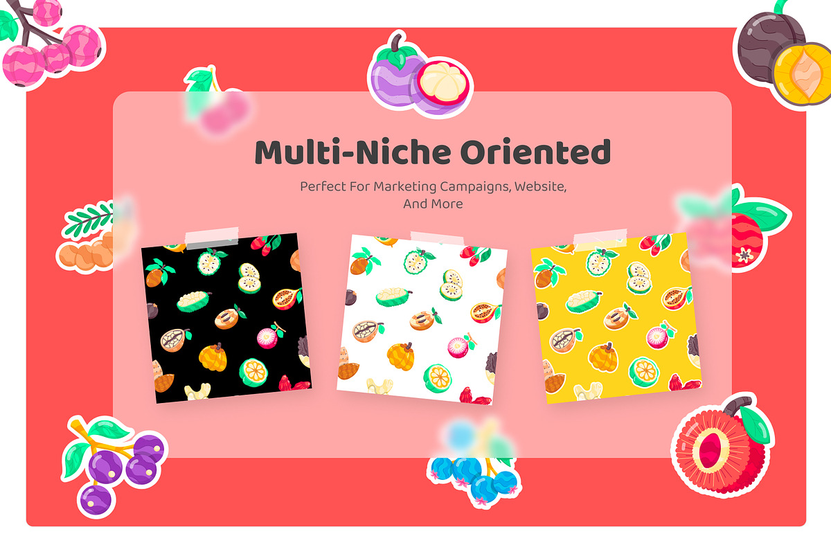 Flat Fruit Stickers, a Duotone Icon by Vectors Market (Photo 3 of 6)