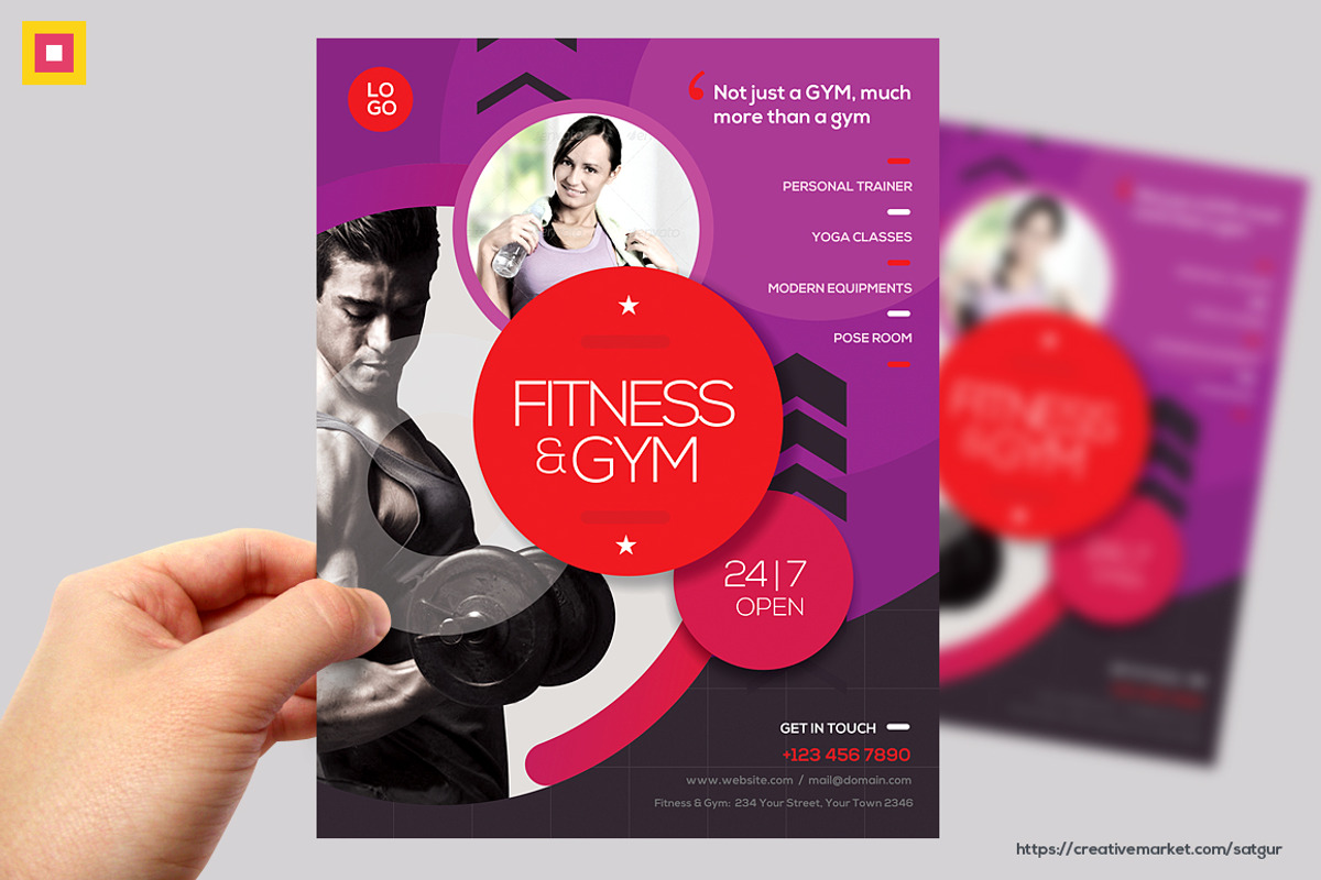 Fitness Flyer / Gym Flyer V13, a Flyer Template by Satgur Graphic Design (Photo 3 of 3)