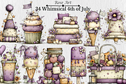 Whimsical 4th of July Clipart, a Seasonal Illustration by Rose Art (Thumbnail 1 of 5)