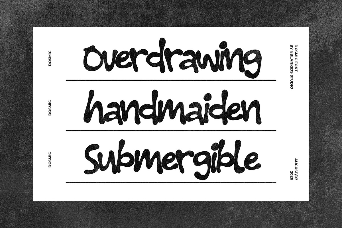 Dosmic - Organic Fluid Display Font, a Slab Serif Font by Blankids Studio (Photo 6 of 11)