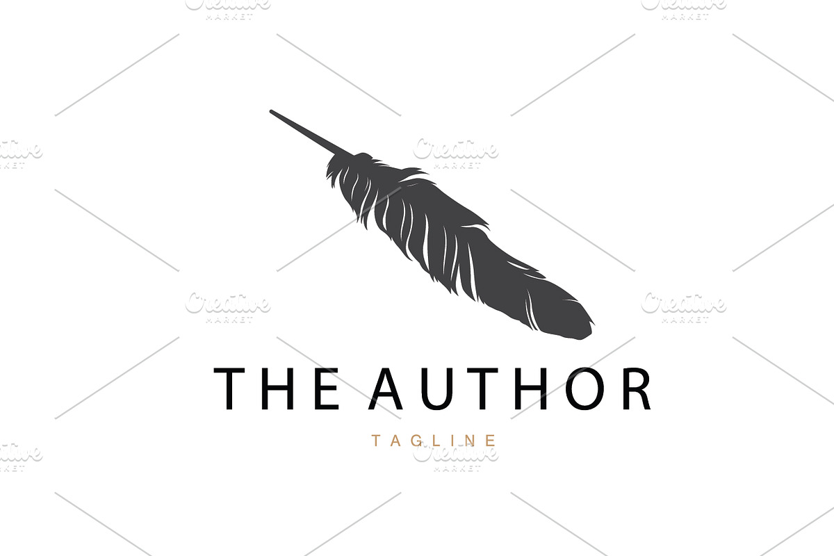Feather Silhouette Logo Design, a Branding & Logo Template by Maylianaw28