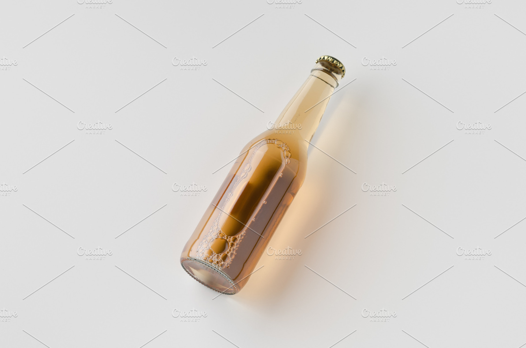 Clear beer bottle mockup, JPEG, a Food & Drink Photo by Shablon