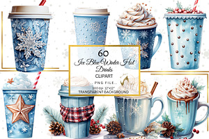 Watercolor Christmas Drinks Clipart