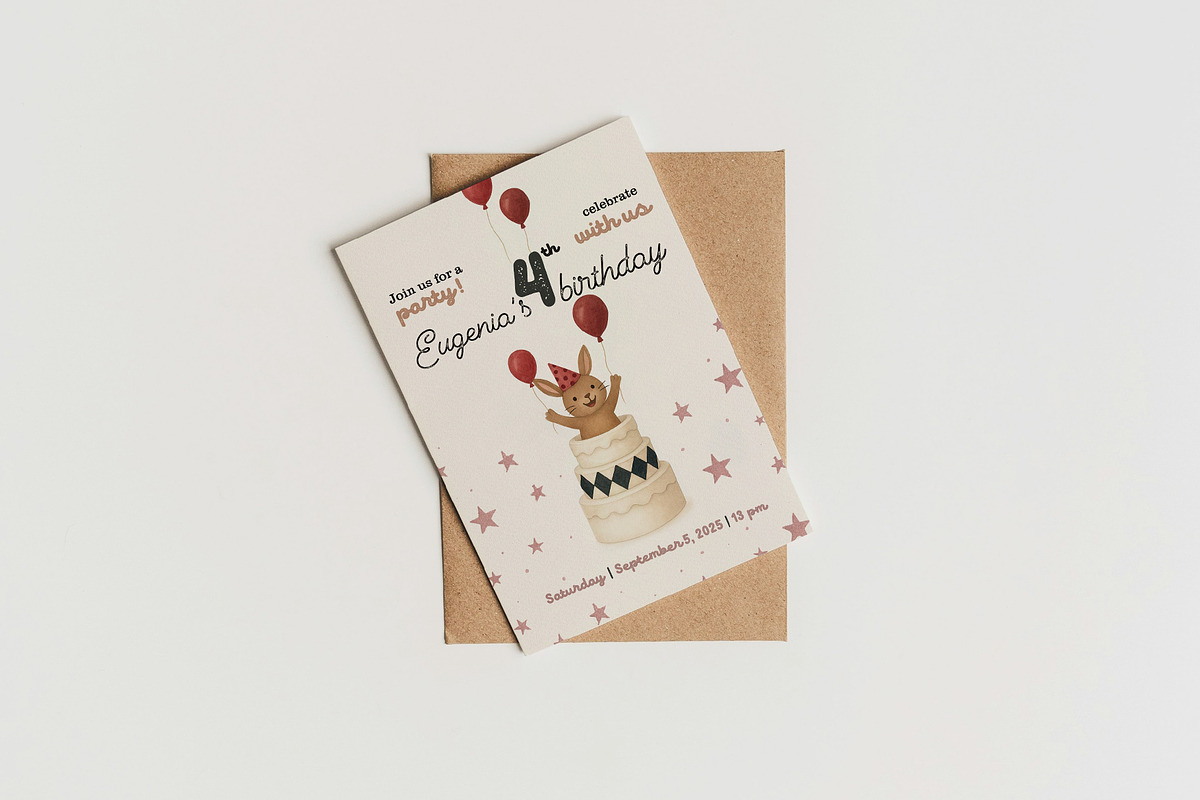 Bunny Birthday Invitation preview 4