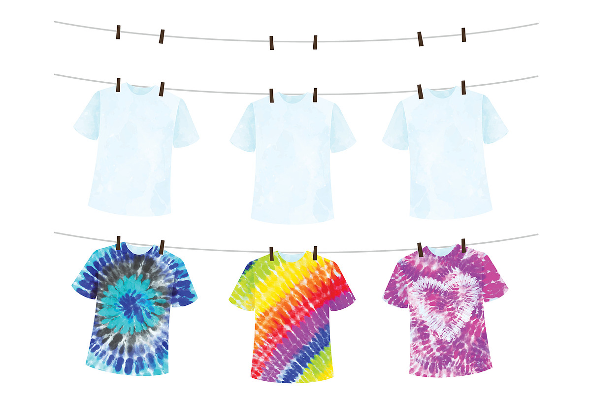 Tie Dye Clipart Set, an Object Illustration by SugarPickle Clip Art (Photo 3 of 4)