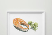 SEAFOOD WATERCOLOR SET, a Food Illustration by wedraw (Thumbnail 5 of 5)