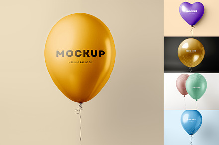 Helium Balloons Mockup, a Merchandise Mockup by dpi