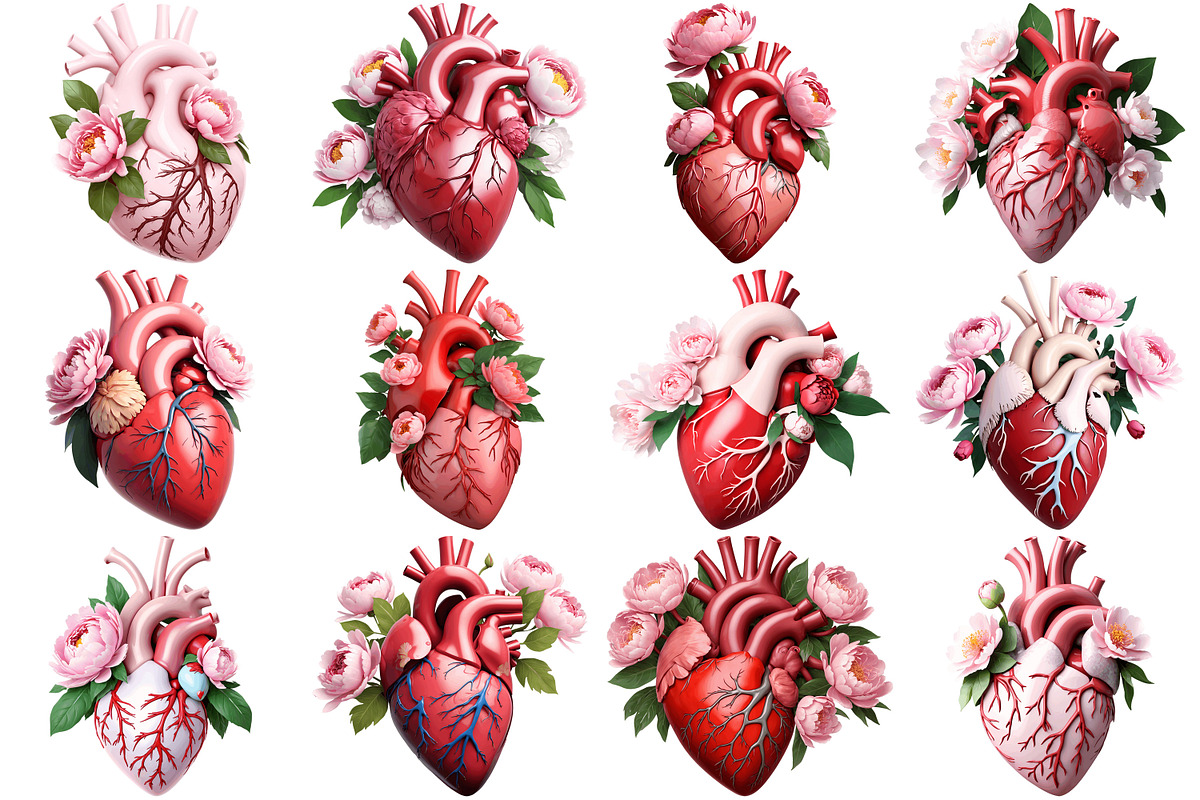 Floral Heart Clipart, an Illustration by Forhadx5 (Photo 2 of 5)