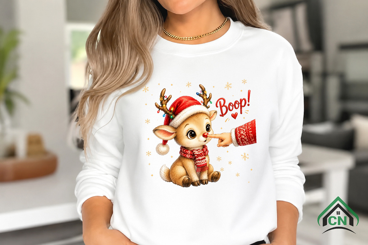 Funny Boop Christmas Baby Reindeer, a Seasonal Illustration by Craft Nest (Photo 3 of 6)