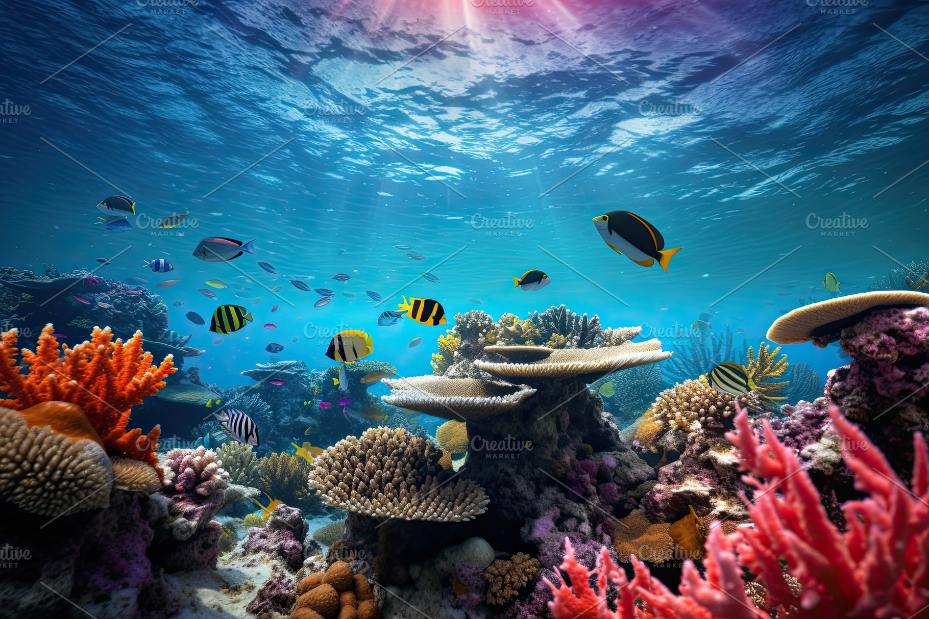 Underwater world with corals and tro, a Photo by Iftikhar Alam