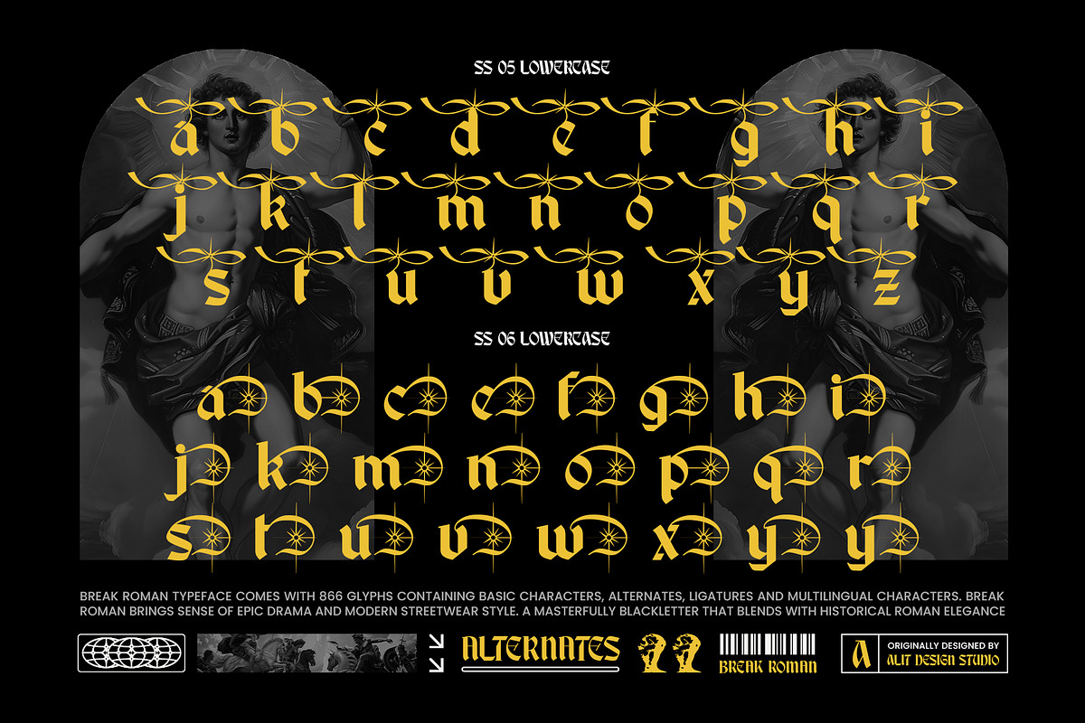 Break Roman Typeface, a Blackletter Font by alit design (Photo 12 of 17)