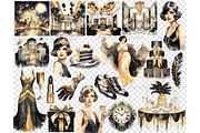 1920s Party White Clipart, a Person Illustration by GlamArtZhanna (Thumbnail 5 of 5)