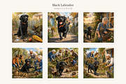 Black Labrador Illustrations, 30, an Animal Illustration by LanternkinStudio (Thumbnail 8 of 14)