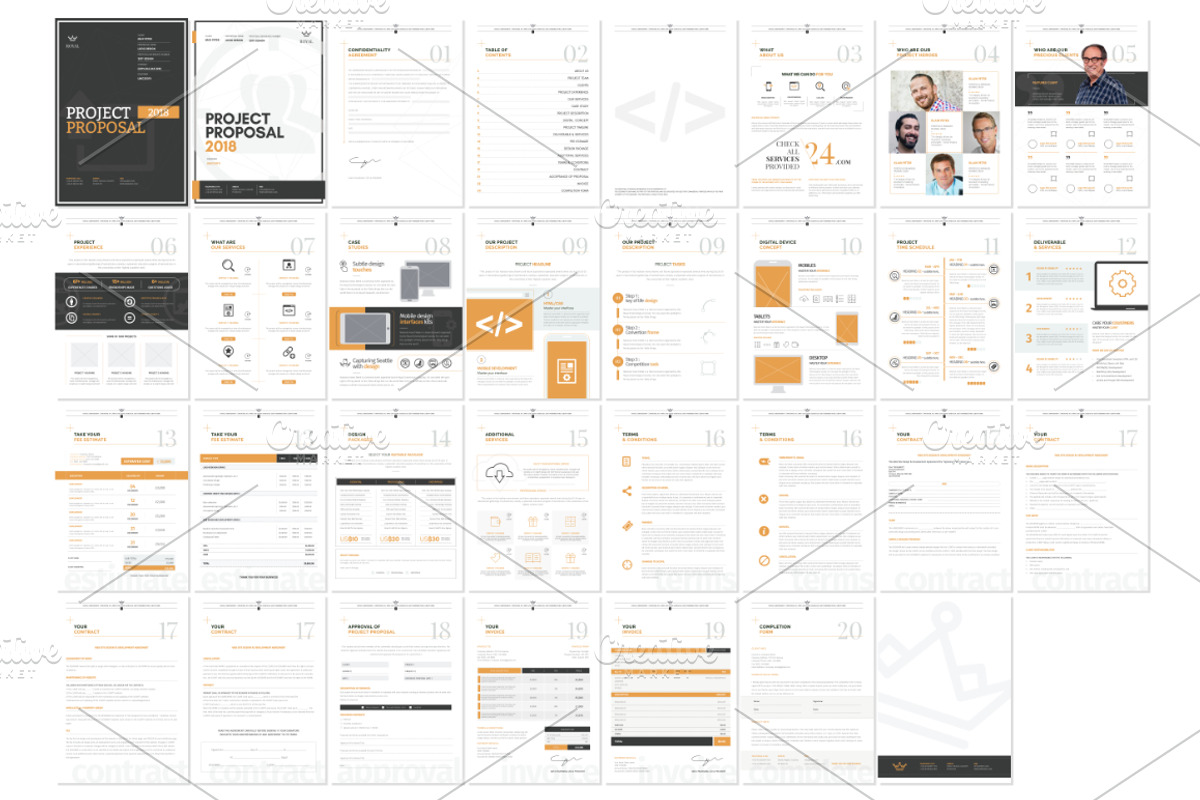 31 Page Full Proposal A4 / US Letter, a Stationery Template by Mastergfx (Photo 6 of 28)