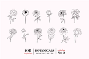 Botanical Line Art Logo Elements V1, a Texture Illustration by Kaya Fonts (Thumbnail 8 of 19)