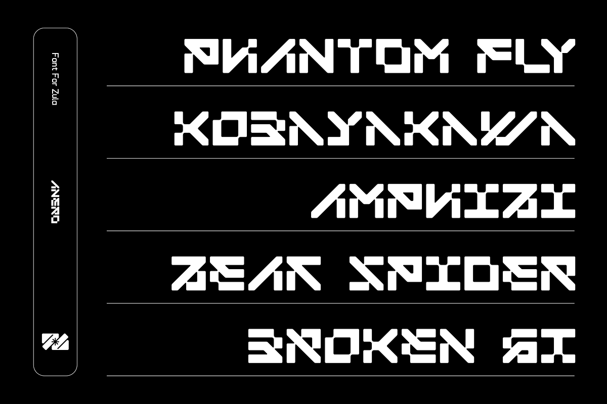 ANERO - FUTURISTIC DISPLAY FONT, a Symbol Font by Font For Zula™ (Photo 5 of 14)