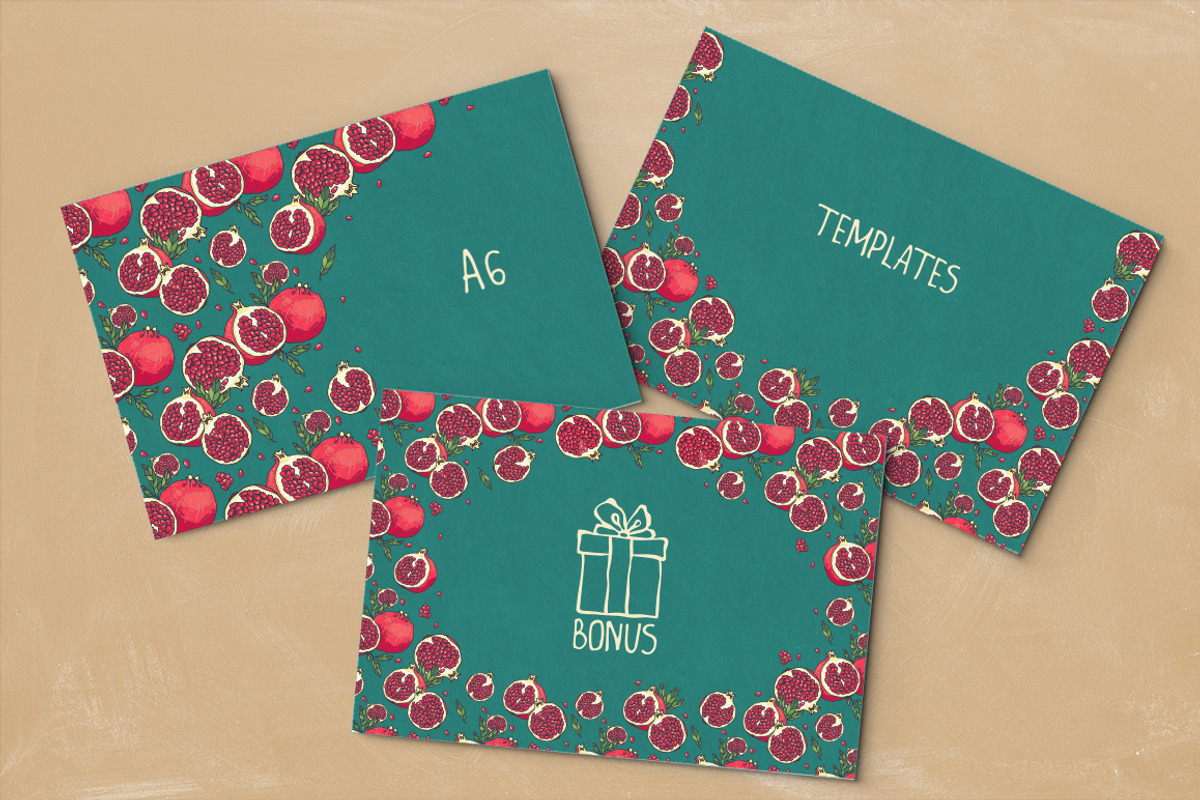Juicy pomegranate set, a Pattern Graphic by Rapapazzi (Photo 4 of 4)